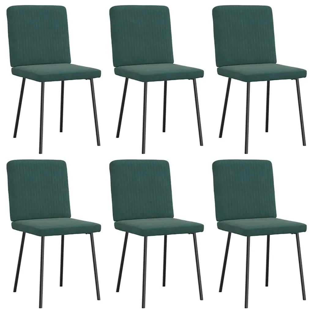 Cadeiras de jantar 6 pcs veludo verde-escuro