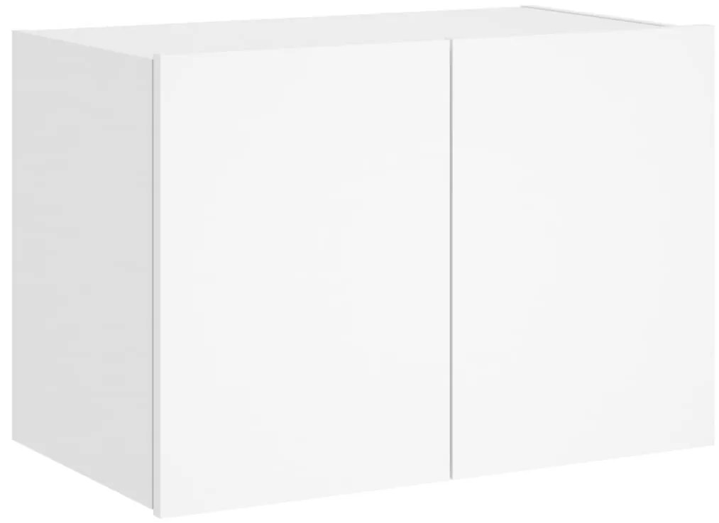 Móvel de parede para TV com luzes LED 60x35x41 cm branco