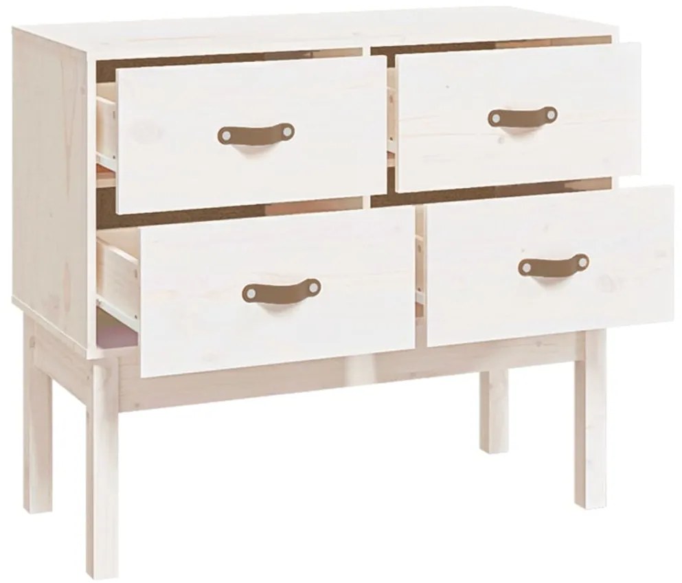 Mesa consola 90x40x78 cm madeira de pinho maciça branco