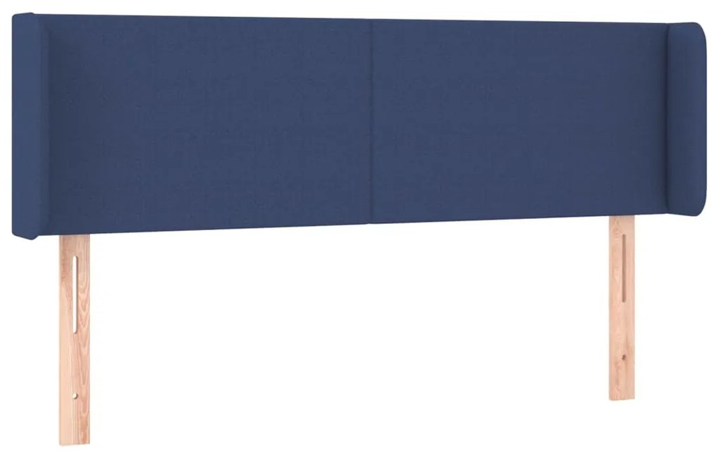 Cabeceira de cama c/ luzes LED tecido 147x16x78/88 cm azul