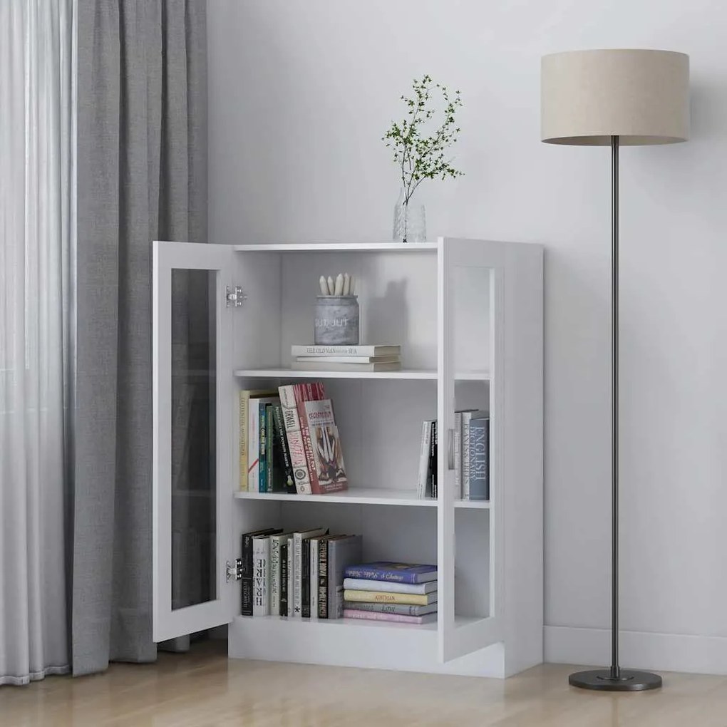 Armário vitrine 82,5x30,5x115 cm derivados de madeira branco