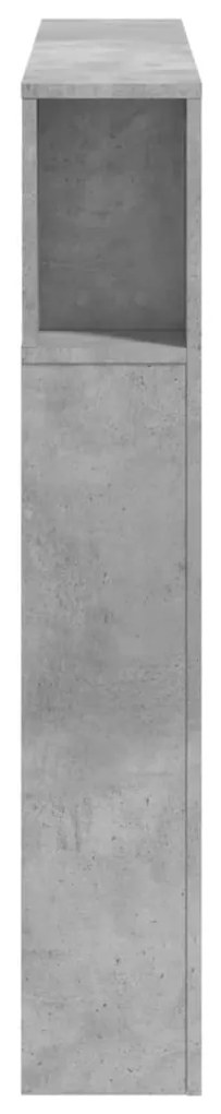 Cabeceira c/ LEDs 120x18,5x103,5 cm cinzento-cimento