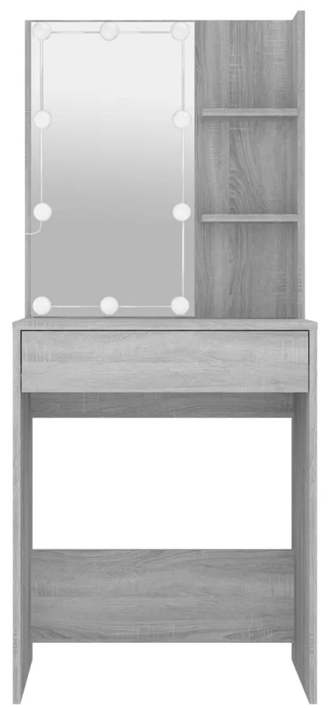 Toucador com LEDs 60x40x140 cm sonoma cinza