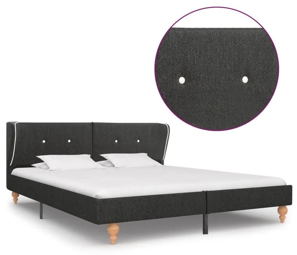 Estrutura de cama 160x200 cm serapilheira cinzento-escuro