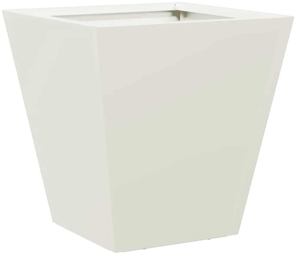 Vaso/floreira de jardim 2 pcs 30x30x30 cm aço branco