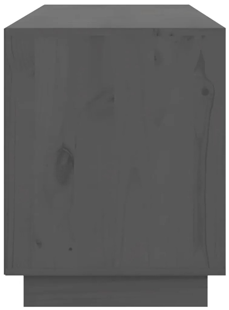 Móvel de TV 176x37x47,5 cm madeira de pinho maciça cinzento