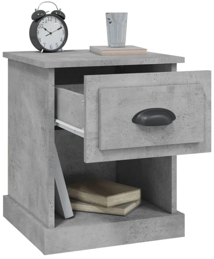 Mesa de cabeceira 39x39x47,5 cm derivados madeira cinza cimento