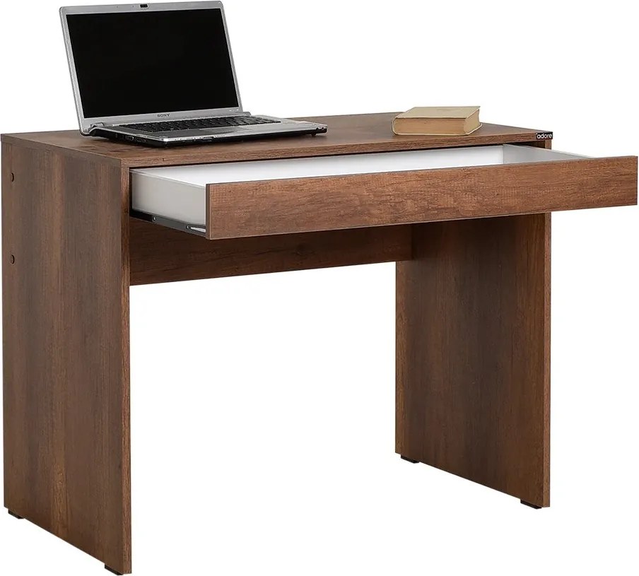 Secretária "Inspire" - 90 x 75 x 55 cm - Nogueira - Design Moderno