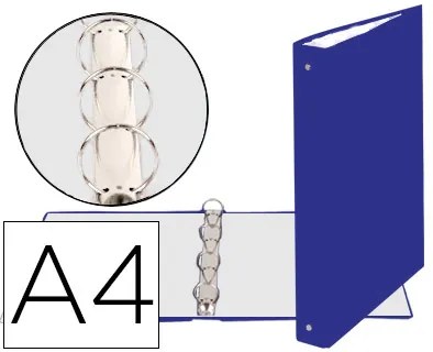 Pasta Exacompta de 4 Argolas 30mm Redondos Din A4 Cartão Forrado Azul