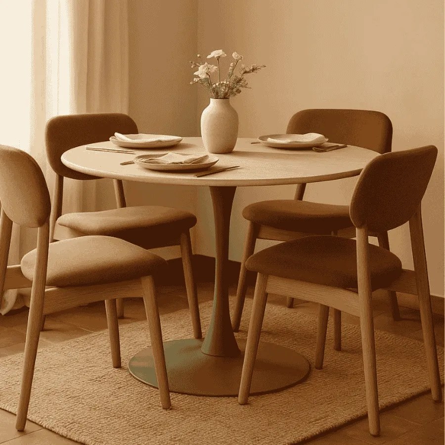 MESA DE JANTAR STOCKHOLM 120X76 EM MDF e FERRO VERDE E CREME