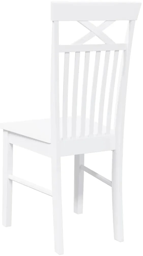 Cadeiras de jantar 2 pcs madeira de seringueira maciça branco