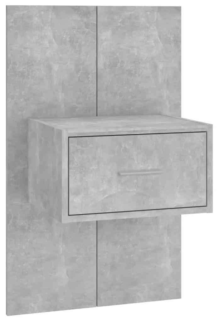 Mesas de cabeceira montagem na parede 2 pcs cinzento cimento