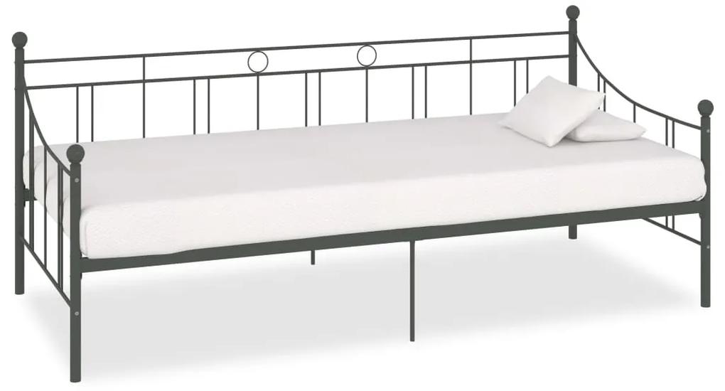 284670 vidaXL Estrutura sofá-cama 90x200 cm metal cinzento