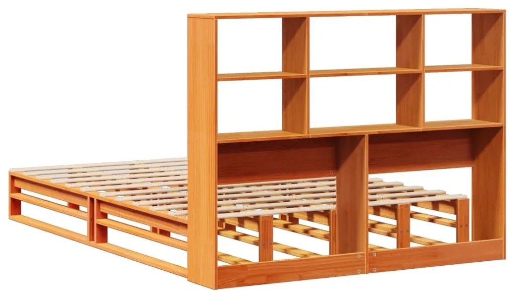 Cama com estante sem colchão 140x190 cm madeira maciça