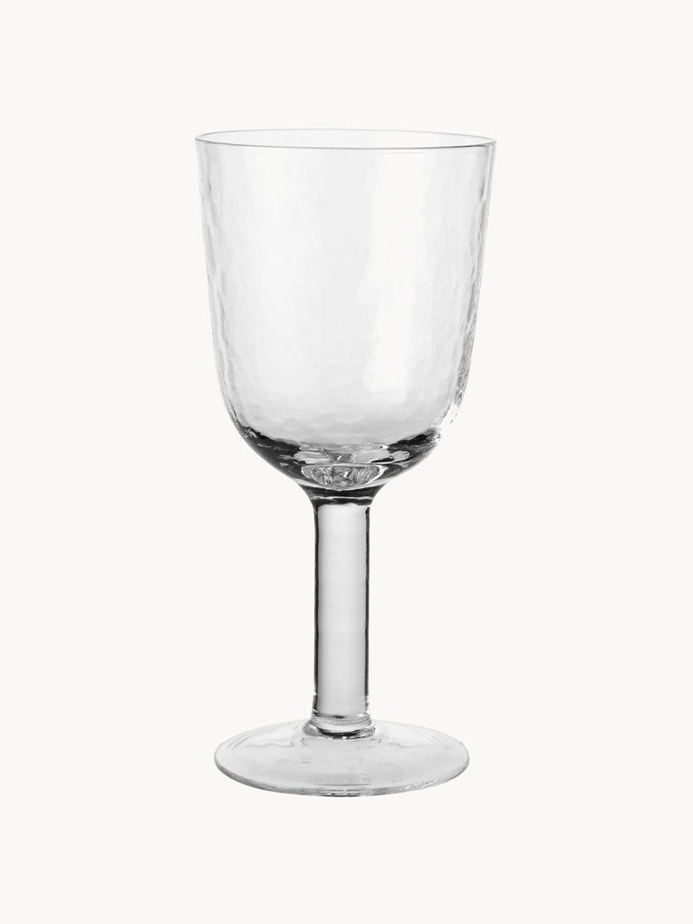 Copos de vinho tinto artesanais Hammered, 4 uni.