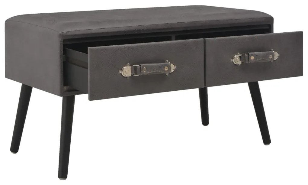 Mesa de centro 80x40x46 cm couro artificial cinzento
