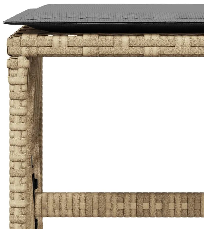 Bancos jardim almofadões 4 pcs 41x41x36 cm vime PE mistura bege
