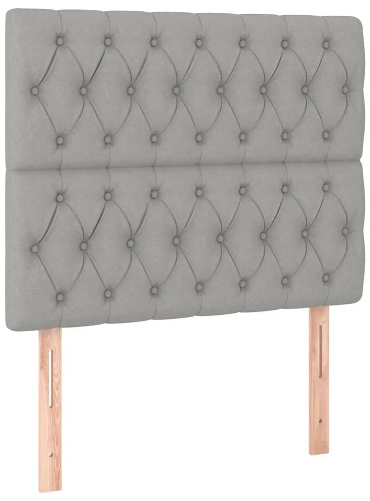 Cama com molas/colchão 90x190 cm tecido cinzento-claro