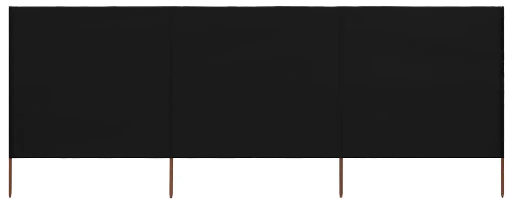47152 vidaXL Para-vento com 3 painéis em tecido 400x160 cm preto