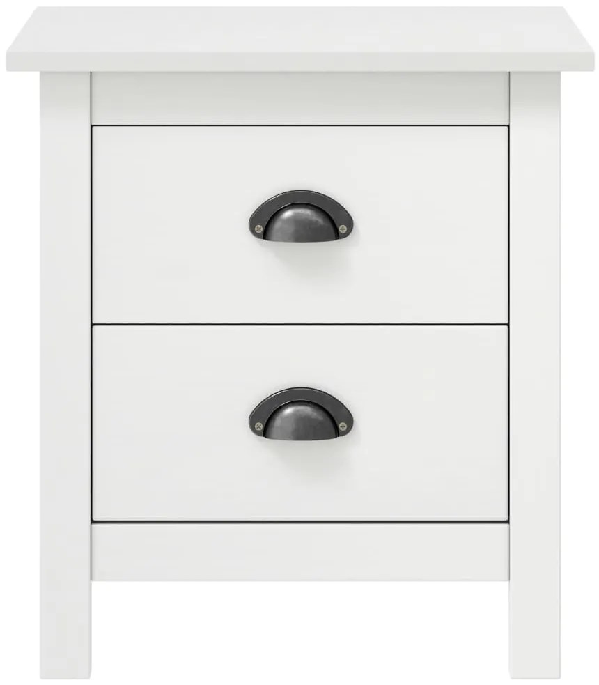 Mesas cabeceira Hill 2 pcs 46x35x49,5cm pinho branco