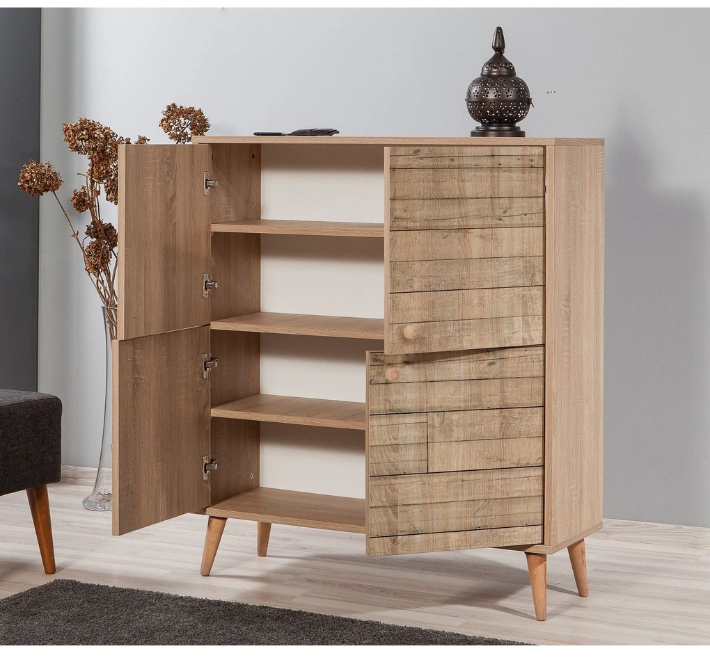 Armário Multiusos Multilux – Carvalho Sonoma – 95x111x36 cm