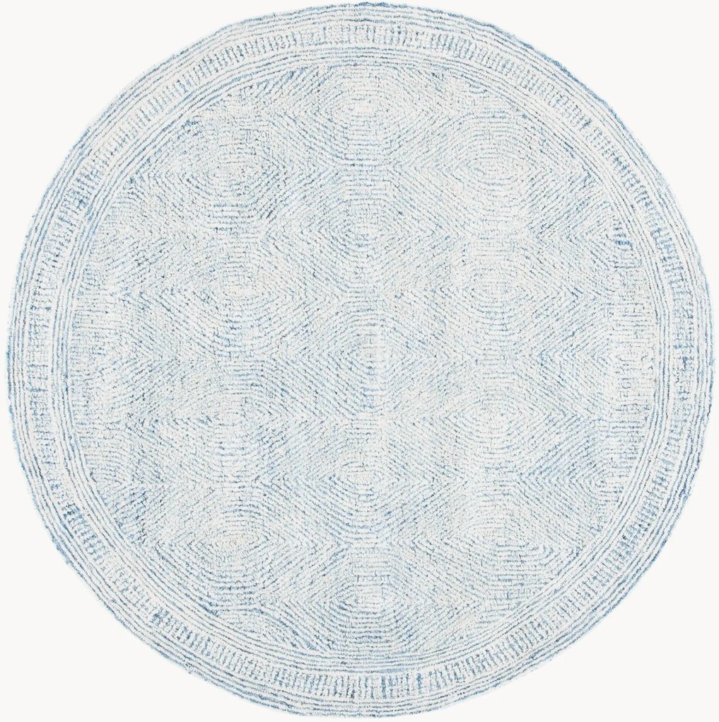 Tapete redondo em lã artesanal de pelo curto Alaska