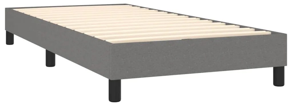 Cama com molas/colchão 90x190 cm tecido cinza-escuro