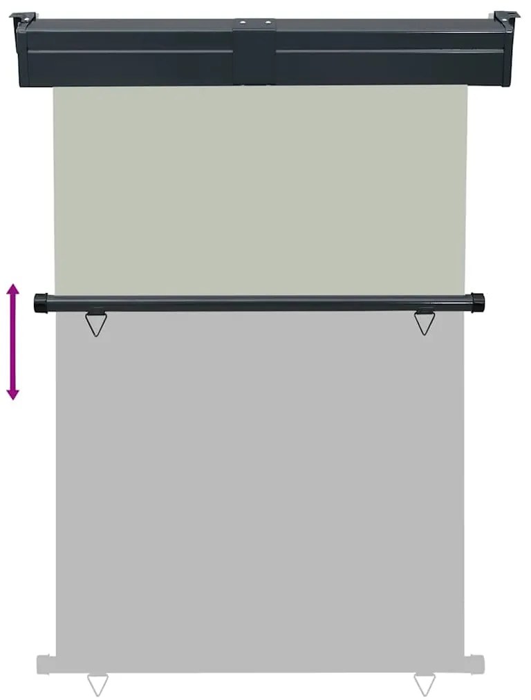 Toldo lateral para varanda 125x250 cm cinzento