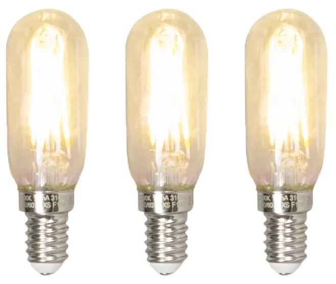 Conjunto de 3 lâmpadas de tubo de filamento LED T25L reguláveis E14 3W 310 lúmen 2700K