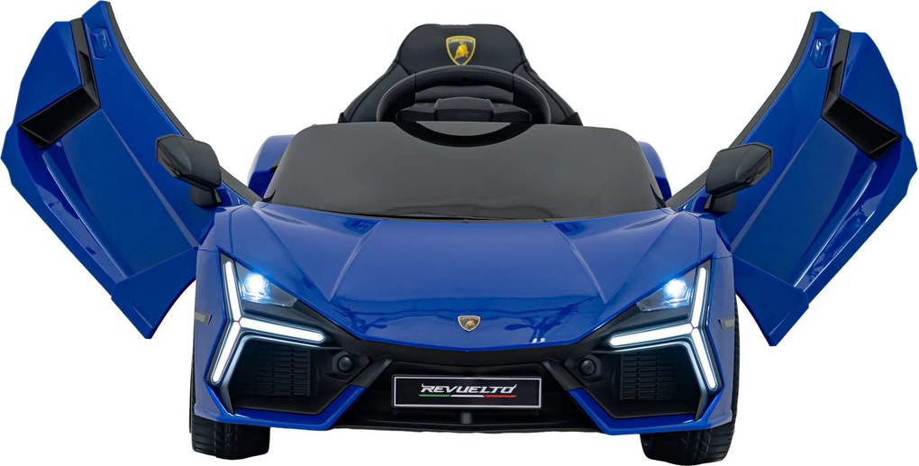 Carro elétrico para Crianças Lamborghini Revuelto 12V 4x4 Rodas Espuma EVA, Assento couro ecológico Azul