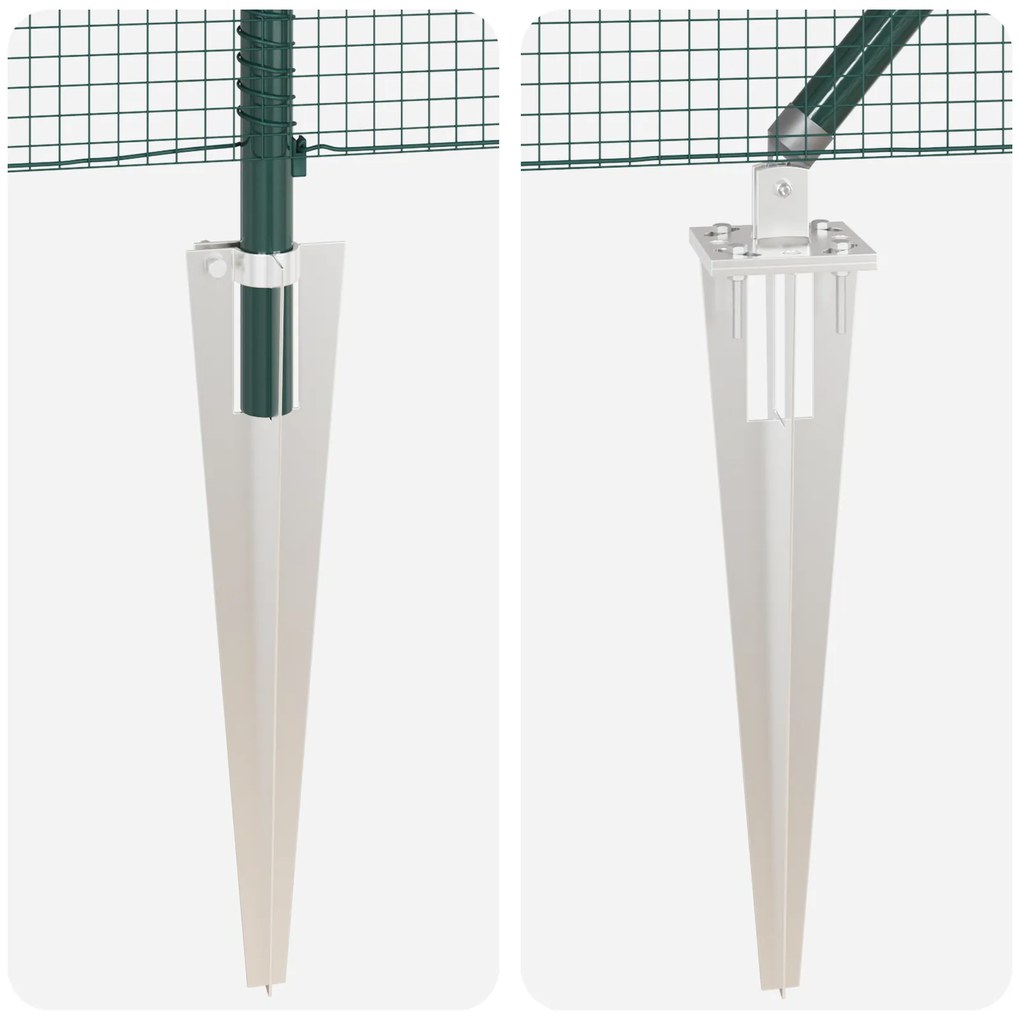 Conjunto de Postes de Cerca de PVC Conjunto de 2 Verde PVC, Metal