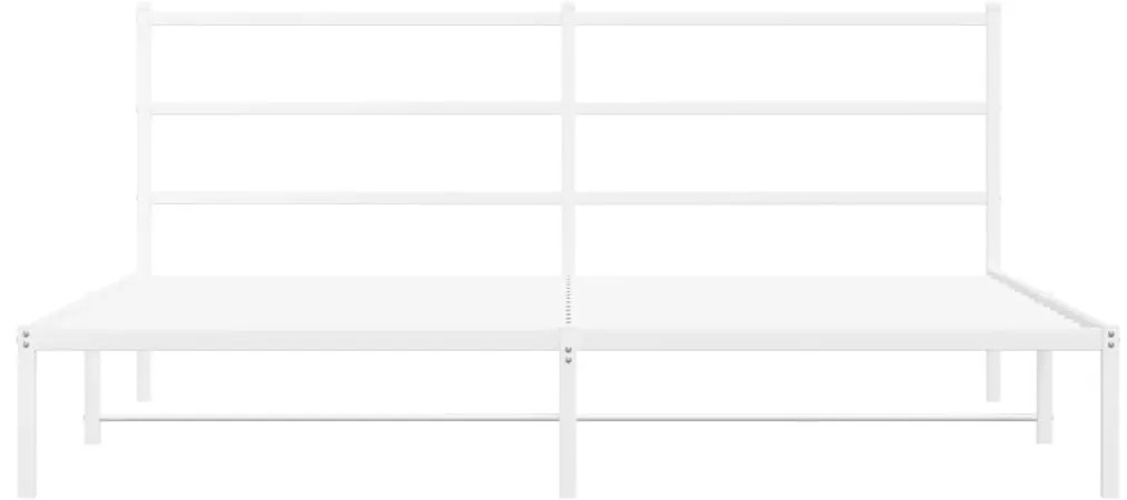 Estrutura de cama com cabeceira 200x200 cm metal branco