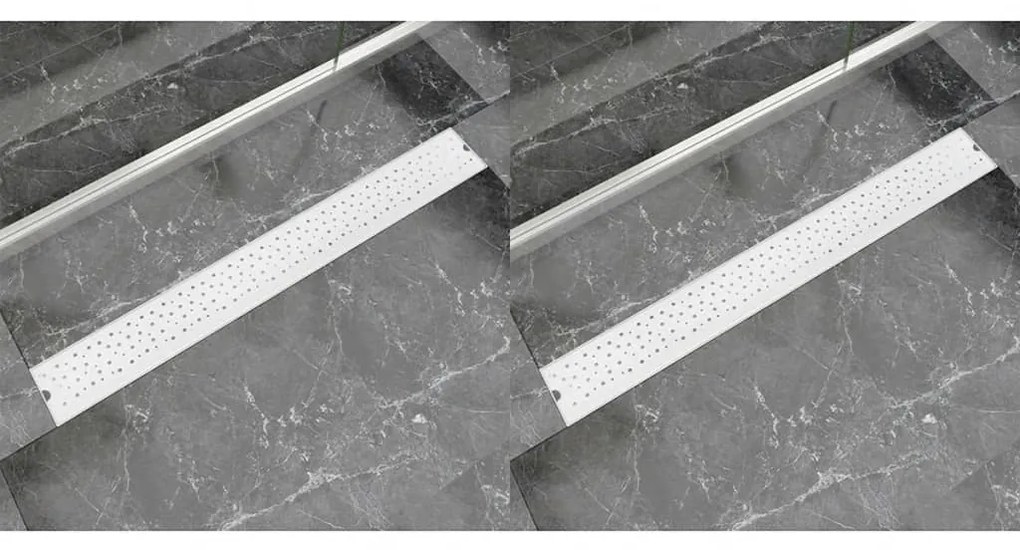 Dreno de chuveiro linear 2 pcs bolhas 930x140 mm aço inoxidável