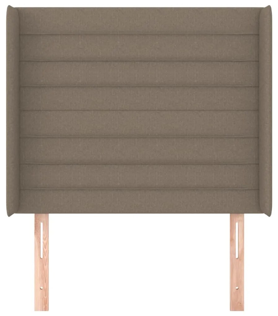 Cabeceira cama c/ abas tecido 83x16x118/128cm cinza-acastanhado