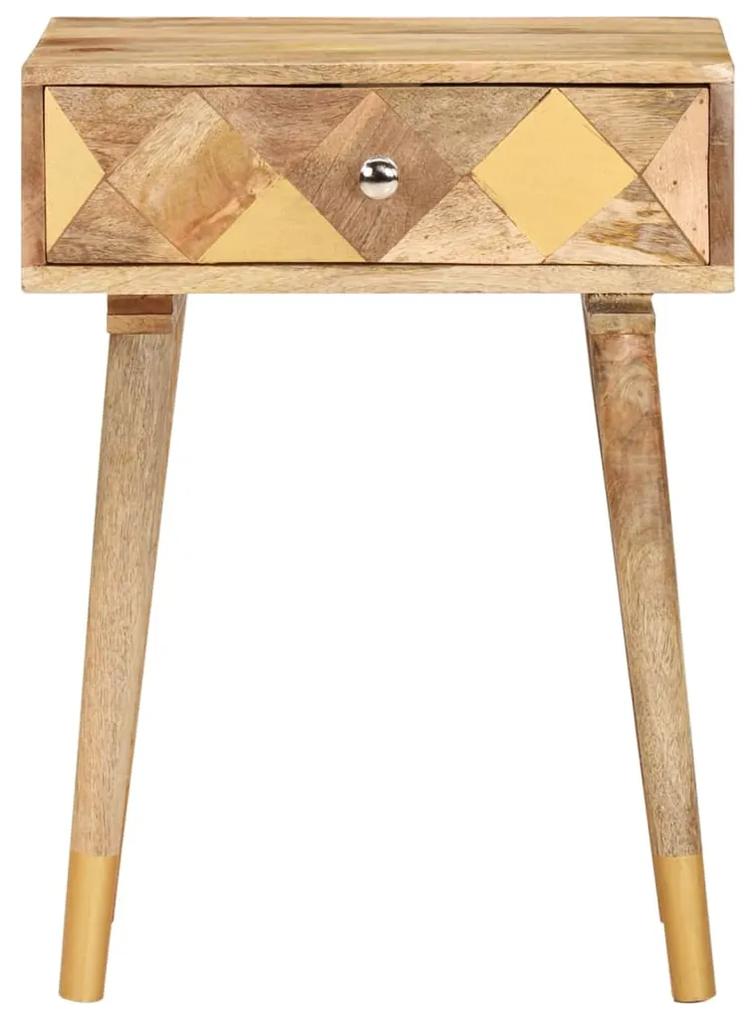 Mesa de cabeceira 43x30x58 cm madeira de mangueira maciça