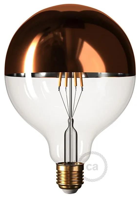 Copper half sphere Globe G125 LED light bulb 7W E27 2700K Dimmable