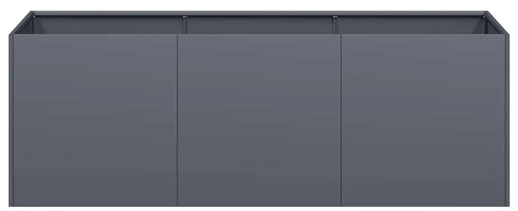 Vaso floreira 120x40x40 cm aço laminado a frio antracite