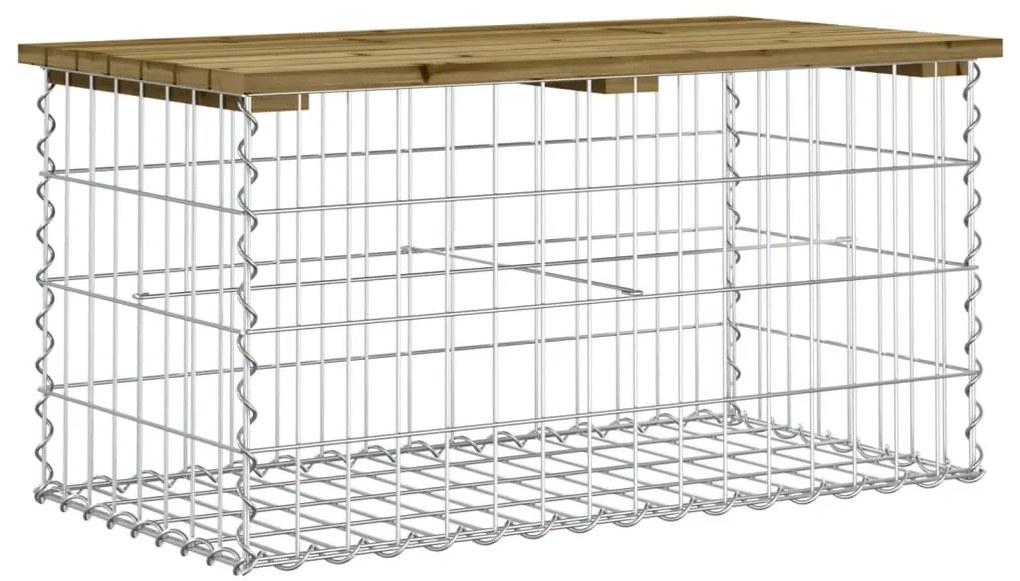 Banco de jardim c/ design gabião 83x44x42 cm pinho impregnado