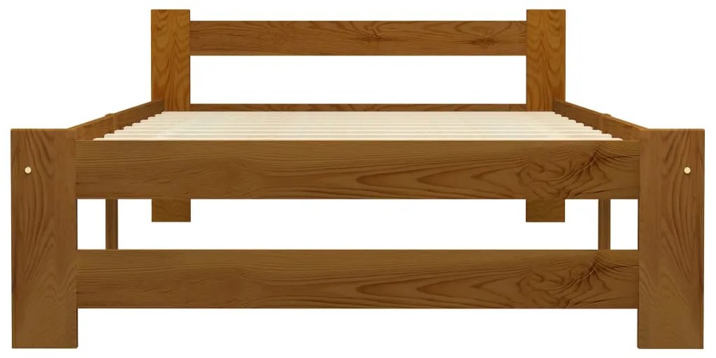 Estrutura de cama 90x200 cm madeira pinho maciço castanho mel