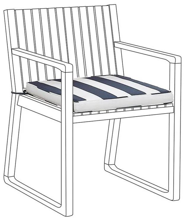 Almofada para cadeira de jardim azul marinho e branco SASSARI Beliani