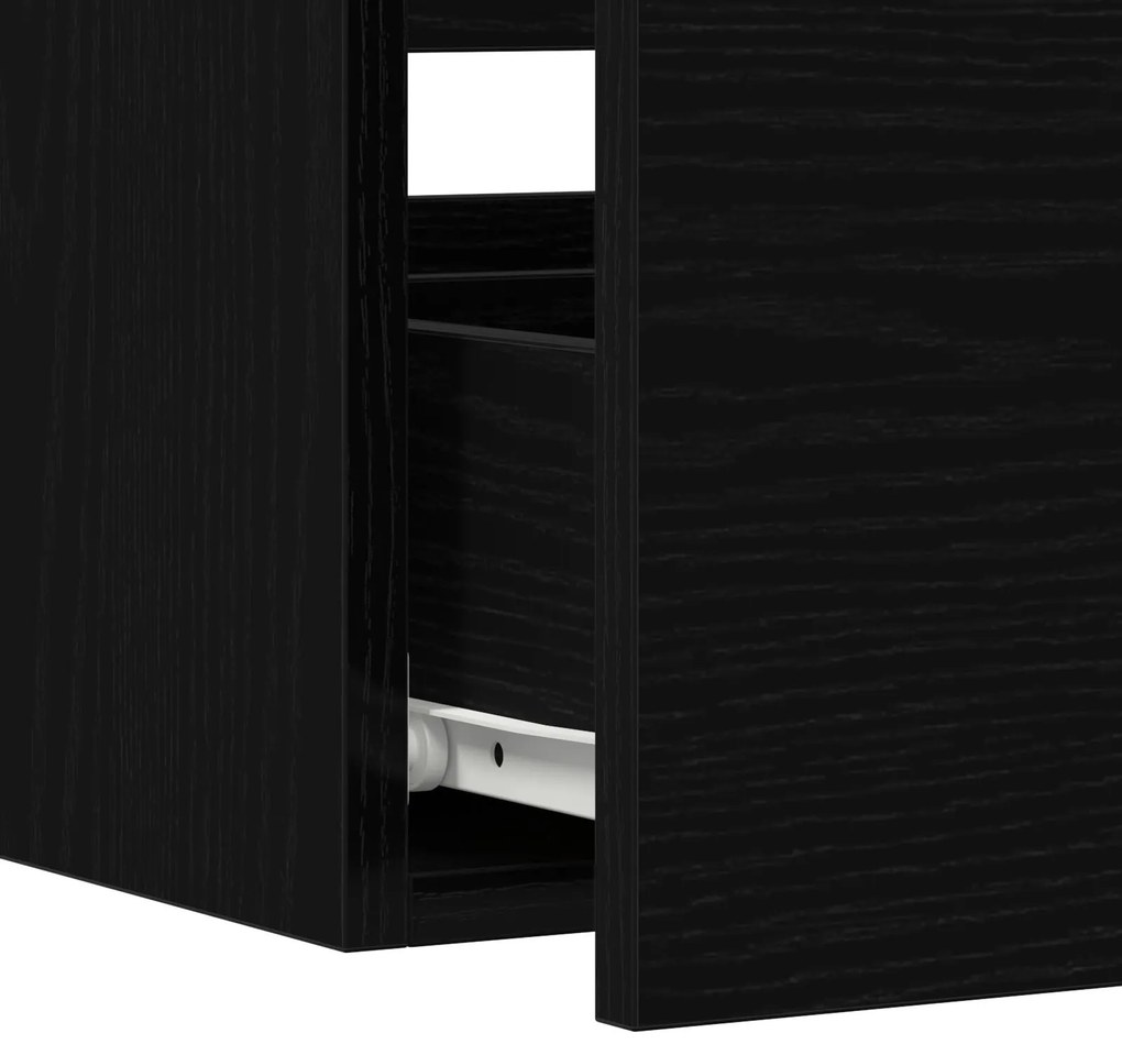 Conjunto de móveis de casa de banho vidaXL Carvalho Preto Madeira enge