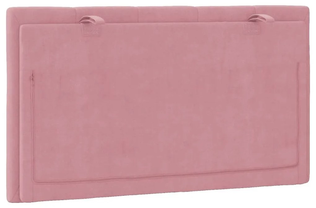 Almofadão de cabeceira 90 cm veludo rosa