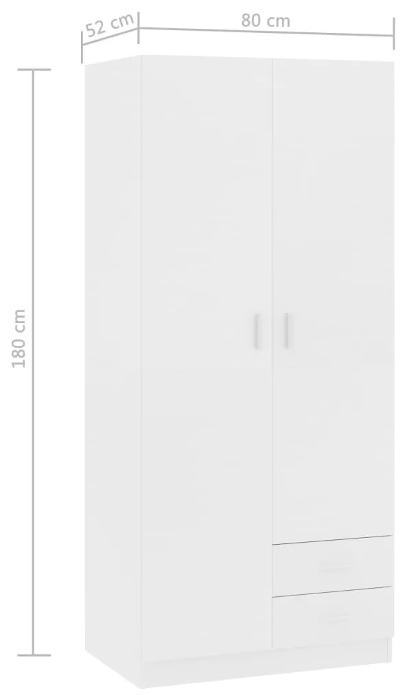 vidaXL Roupeiro 80x52x180 cm derivados de madeira branco