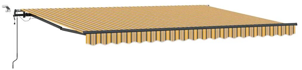 Toldo Retrátil Automático com Listras LED Multicoloridas 450x300 cm