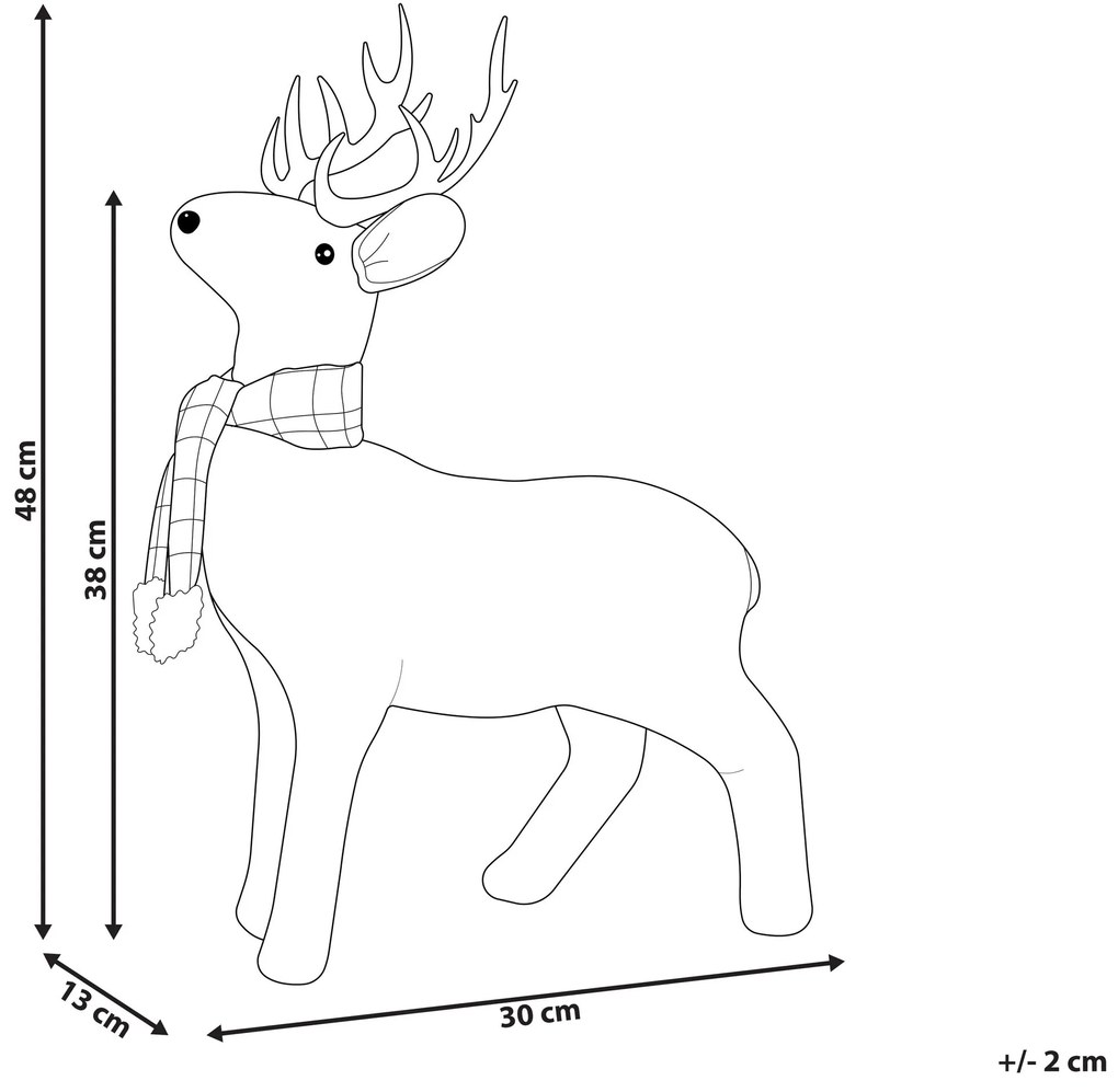 Figura decorativa rena 48 cm branco MUSTOLA Beliani