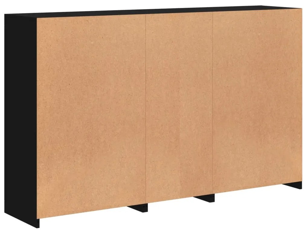 Aparador com luzes LED 162x37x100 cm preto