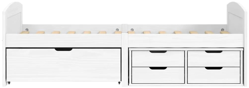 Sofá-cama com 5 gavetas 90x200 cm madeira de pinho maciça IRUN