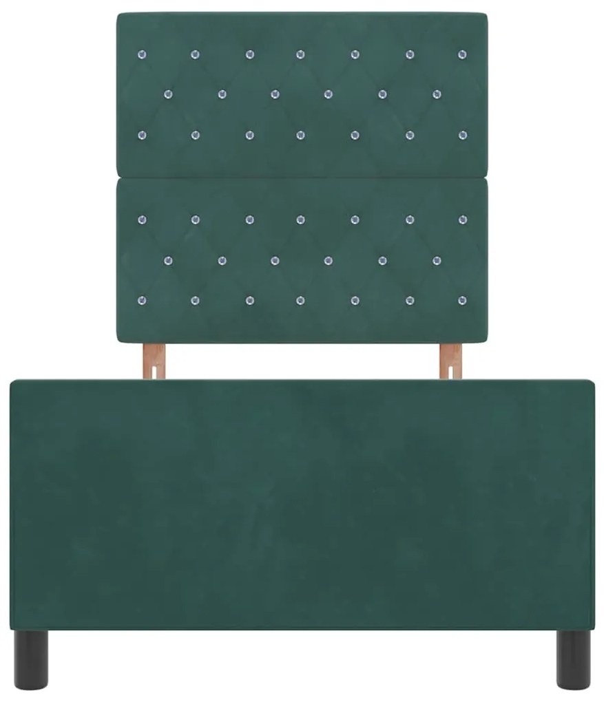 Cama vidaXL Verde Escuro 90x200 cm Veludo