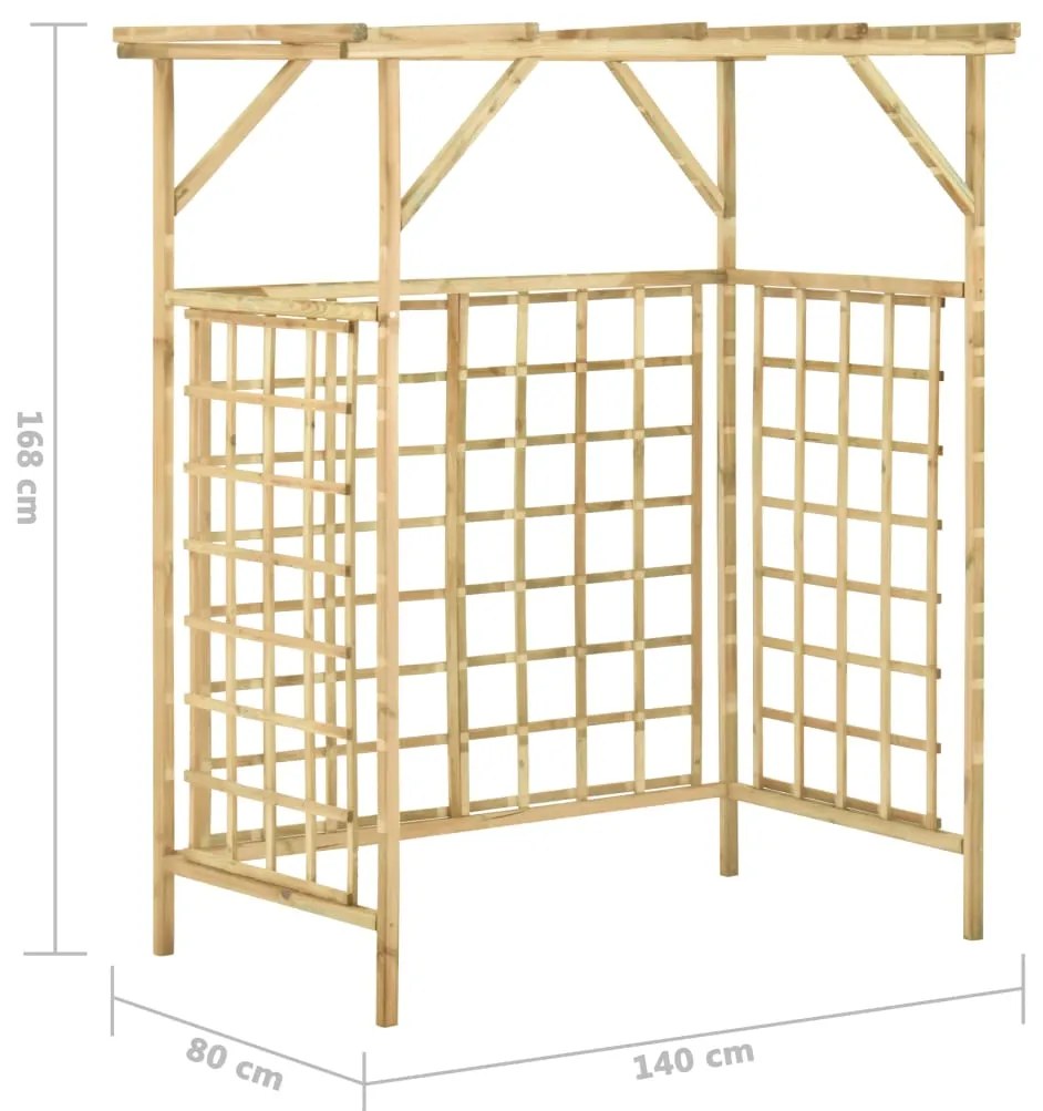 Pérgola jardim p/ caixotes duplos madeira de pinho impregnada