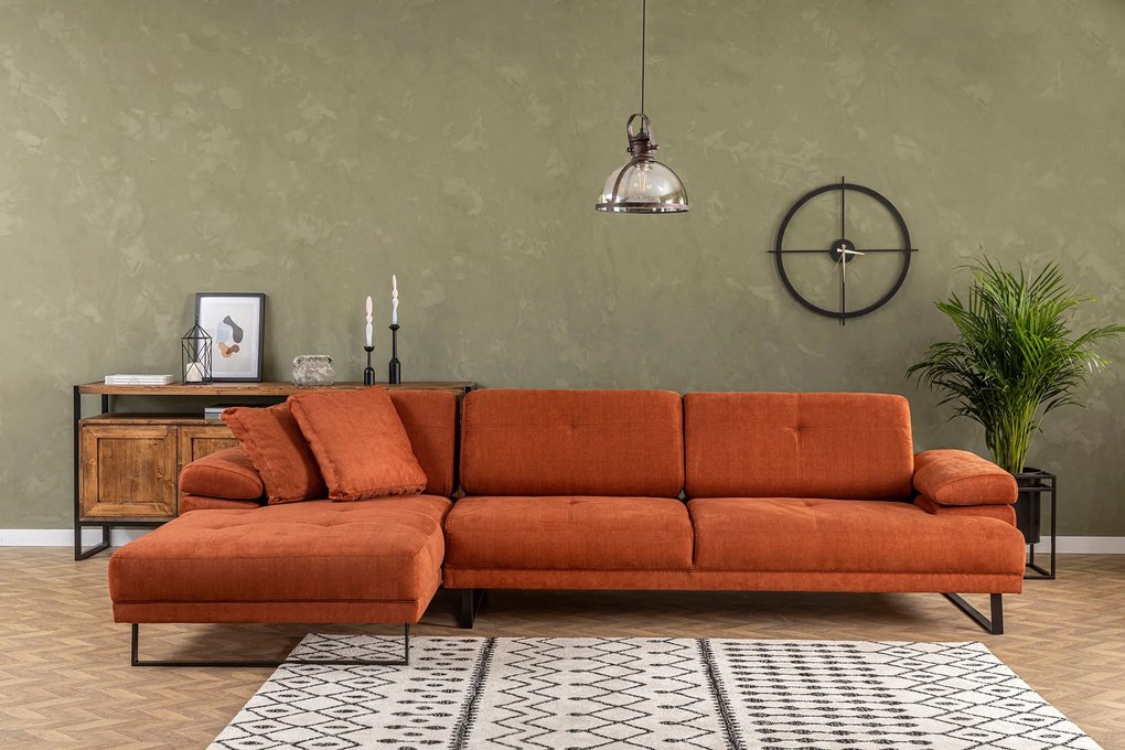 Sofá de Canto Mustang – Laranja – 174 x 274 cm